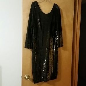Black sequin party dress